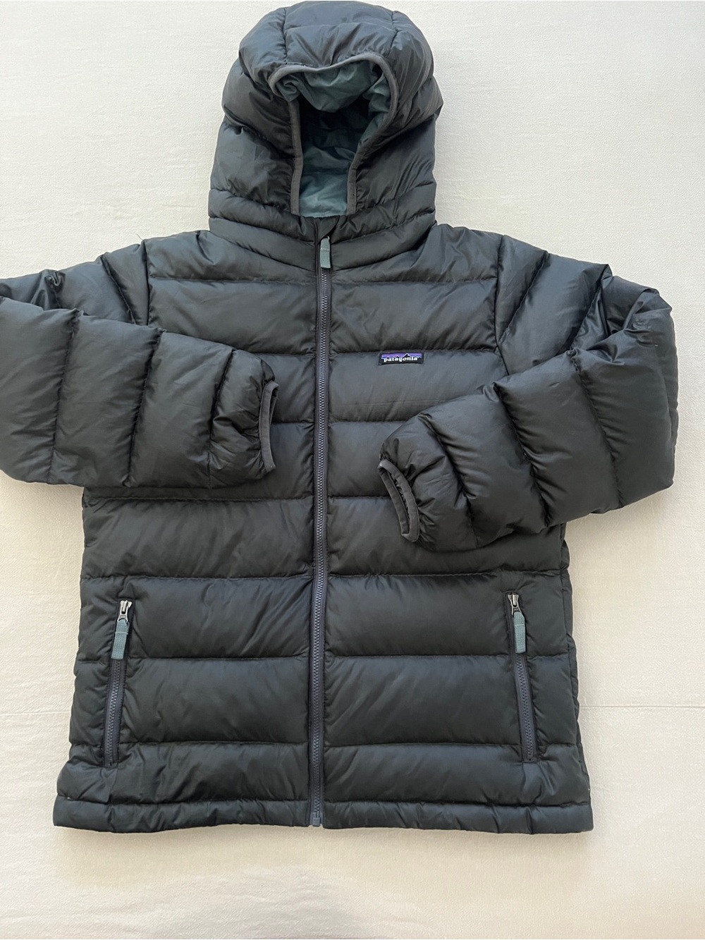 Patagonia Boys Large Hi-Loft Down Sweater Hoody Puffer Jacket